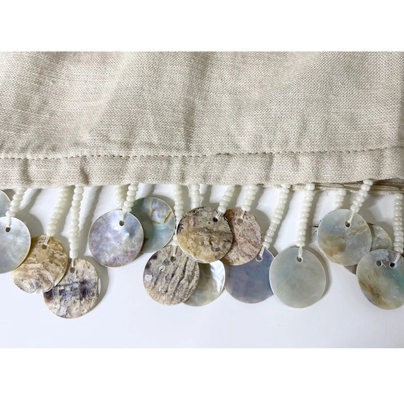 Jason Wu Crop Top Womens 8 Beige Mother of Pearl Shell Beaded Trim Summer NWT - Picture 11 of 13